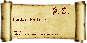 Huska Dominik névjegykártya